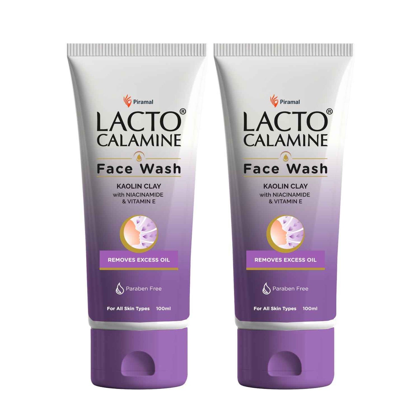 Lacto Calamine Face Wash with Kaolin Clay for Oily Skin, 100 ml (Pack of 2)