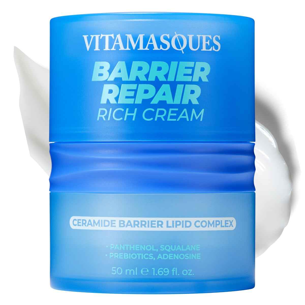 Vitamasques Barrier Cream Hydrating Moisturizer for Face – Korean Skin Barrier Repair Cream with Ceramides & Panthenol, Nourishing Korean Skincare for Smooth & Healthy Complexion, 1.69 fl oz