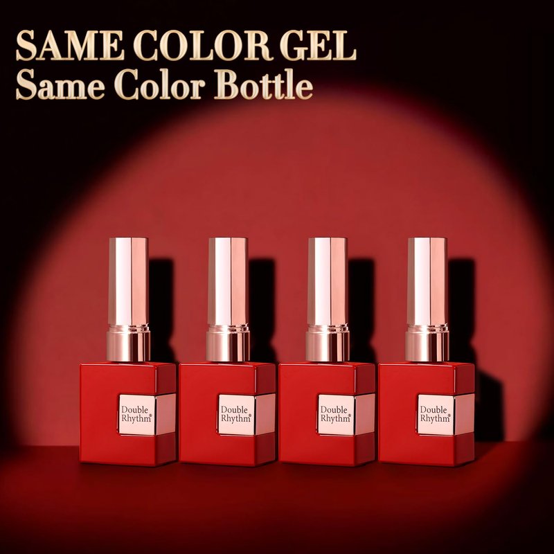 Gel Polish Set - 6 Pcs 15 ML Soak Off Gel for Nail Art | Glitter Burgundy & Dark Cherry Red