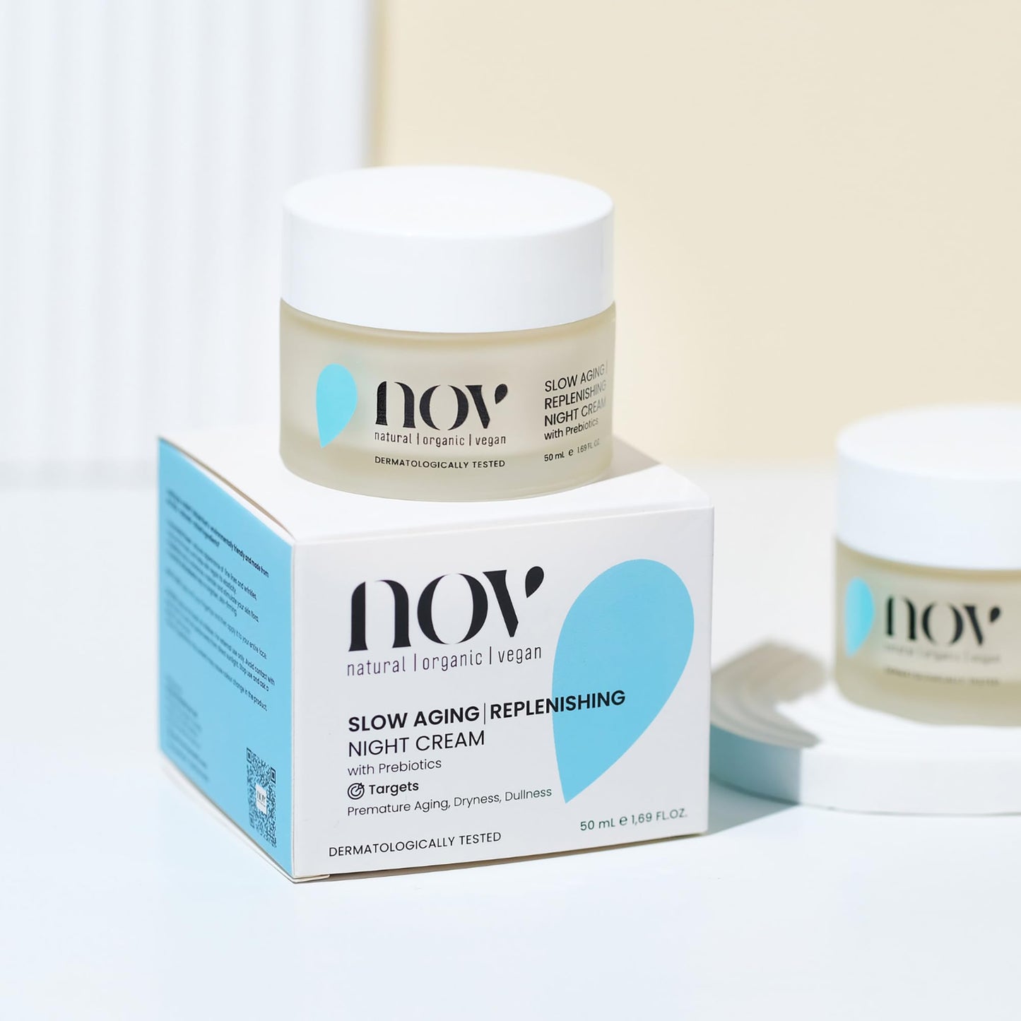 NOV Slow Aging Replenishing Night Cream - Face Moisturizer with Rose Hip Oil - Moisturizer Face Cream to Reduce Fine Lines and Aging Spots - 1.69 oz