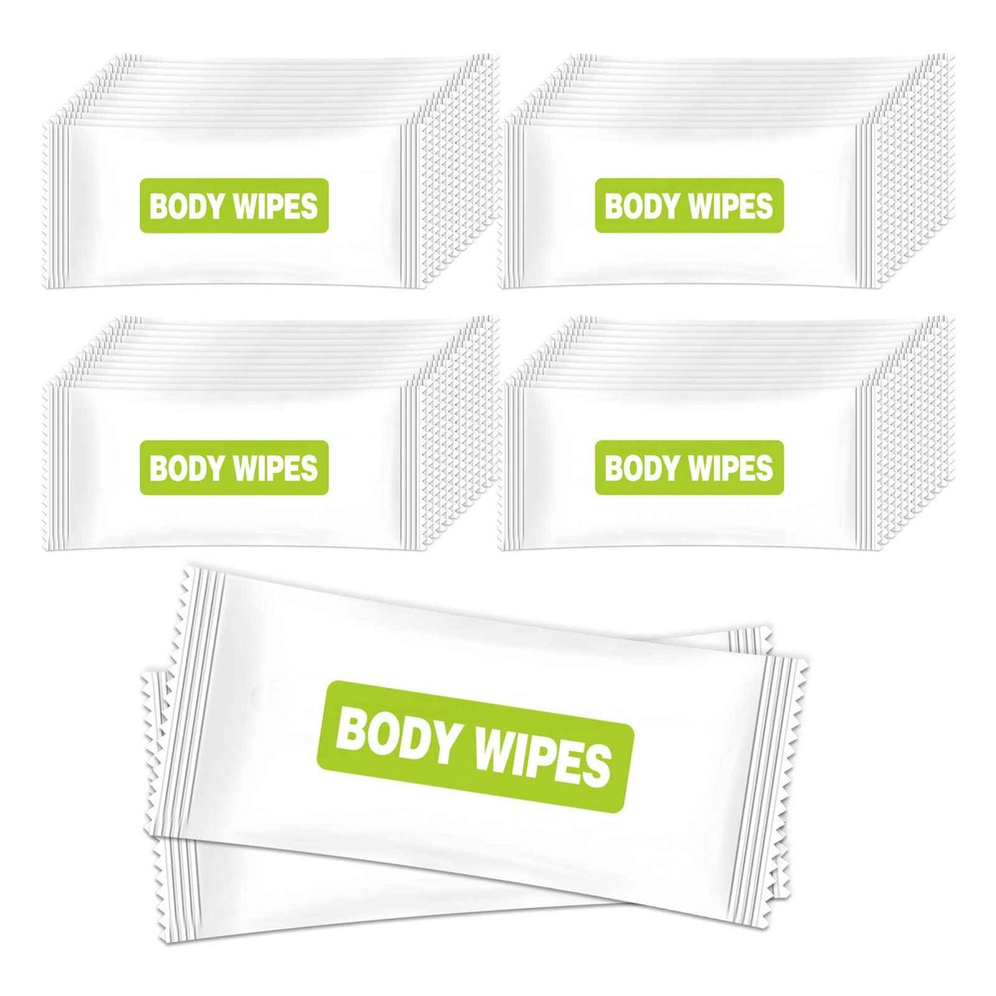 Hipruict Body Wipes Individually Wrapped, 50 Pack Large Adult Bathing Wipes, No Rinse, Aloe Vera Extract, Odor Removal, for Fitness, Travel and Camping