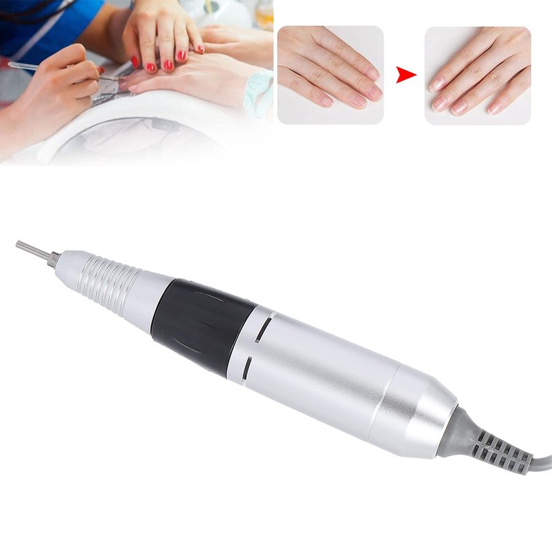 Nail Drill Handpiece, 0‑35000rpm Nail Drill Handle for Electric Nail Machine File for Nail Pen Polish Drill (Black)