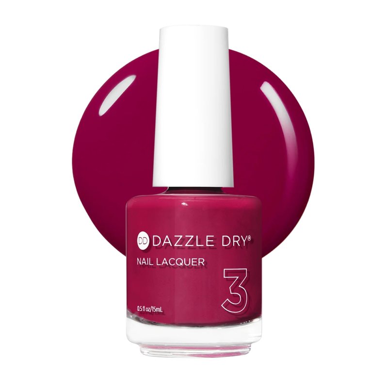 Dazzle Dry Nail Lacquer (Step 3) - Raspberry Rush - A raspberry with purple undertones. Full coverage cream. (0.5 fl oz)