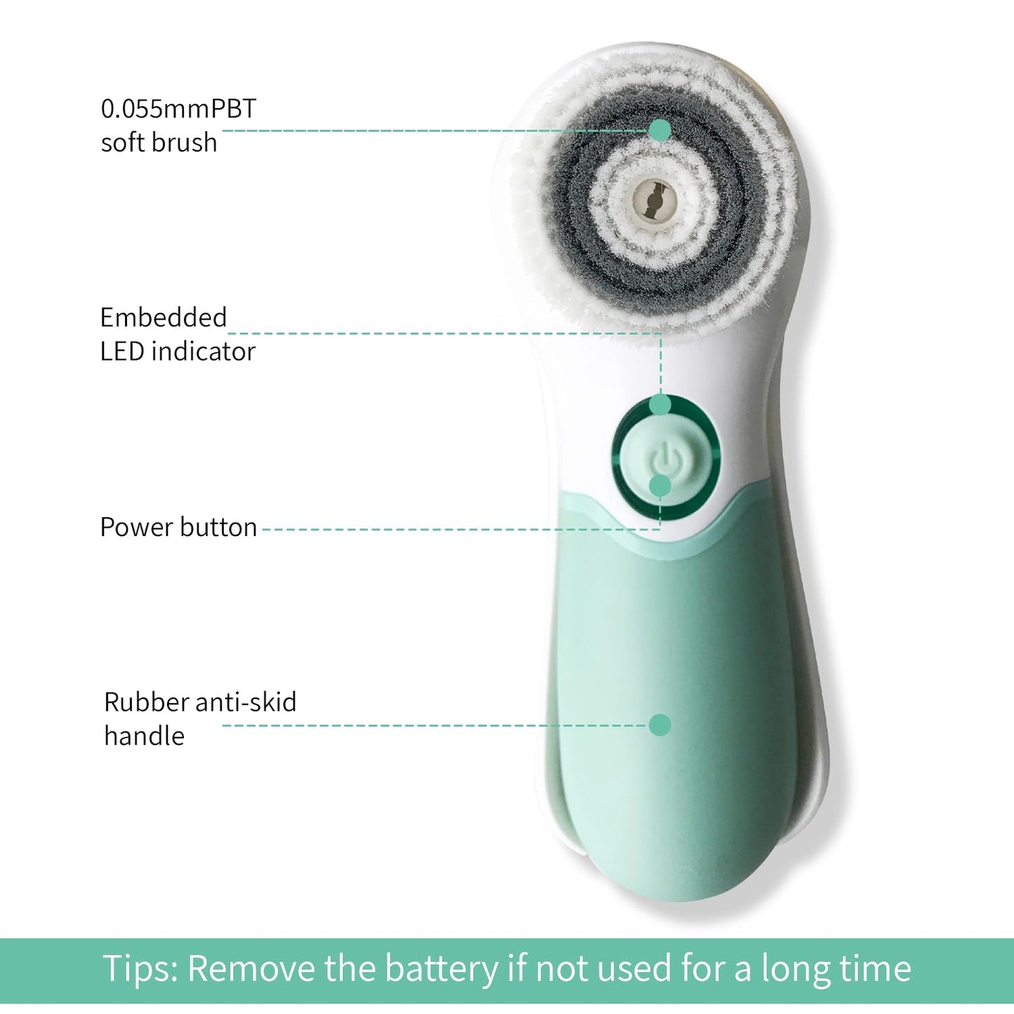 Dermilogic Advanced Facial Cleansing Brush, 2-in-1 Exfoliator Tool, Face Scrubber, Pore Cleaning Brush, Skin Care Device, Face Wash Brush, Facial Exfoliating Brush, Face Brush for Women and Men