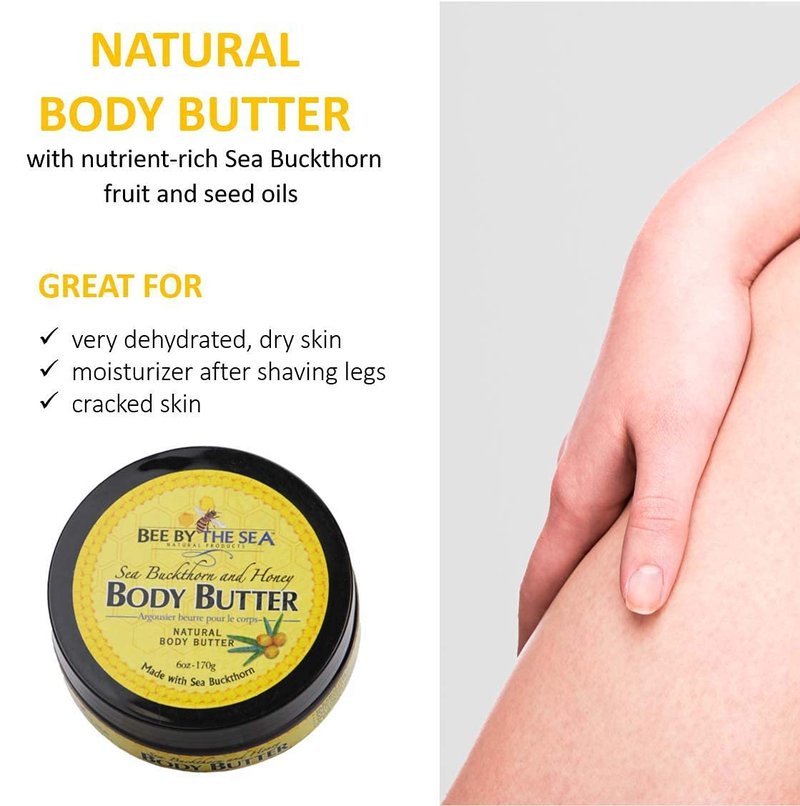Bee By The Sea Body Wash and Body Butter Skin Care Bundle Set Naturally Enriched with Sea Buckthorn and Honey for All Skin Types