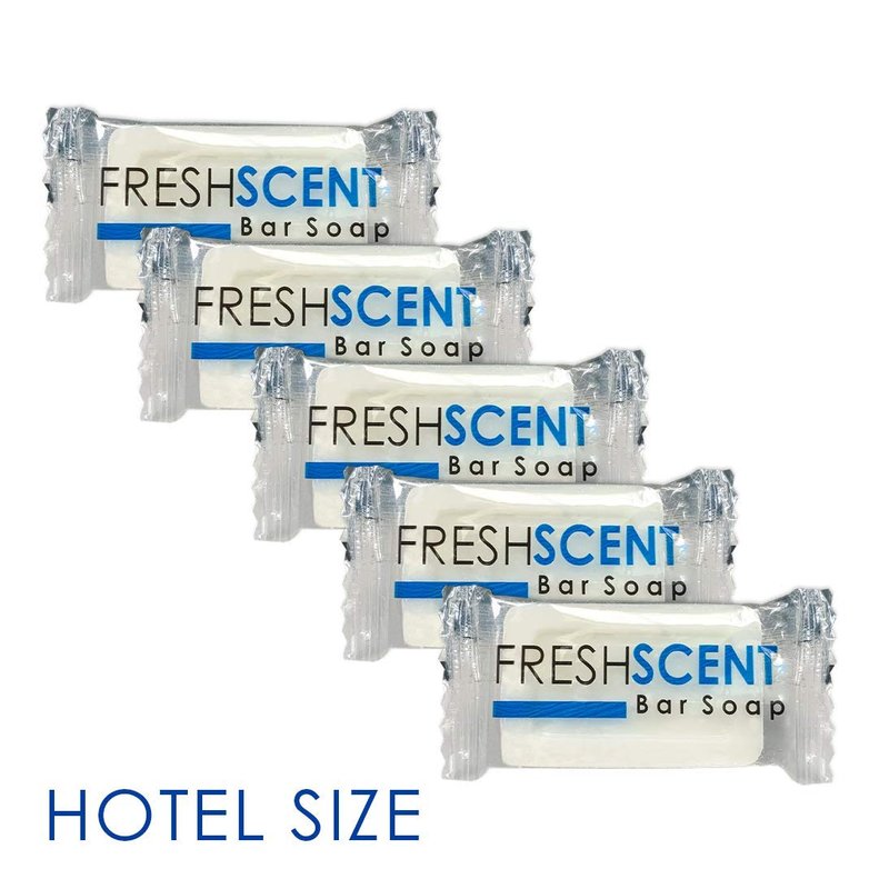 Freshscent Bar Soap | 1.0 oz Individually Wrapped Travel Size - Vegetable-Based Bulk Amenities for Hotels (100 Pack)