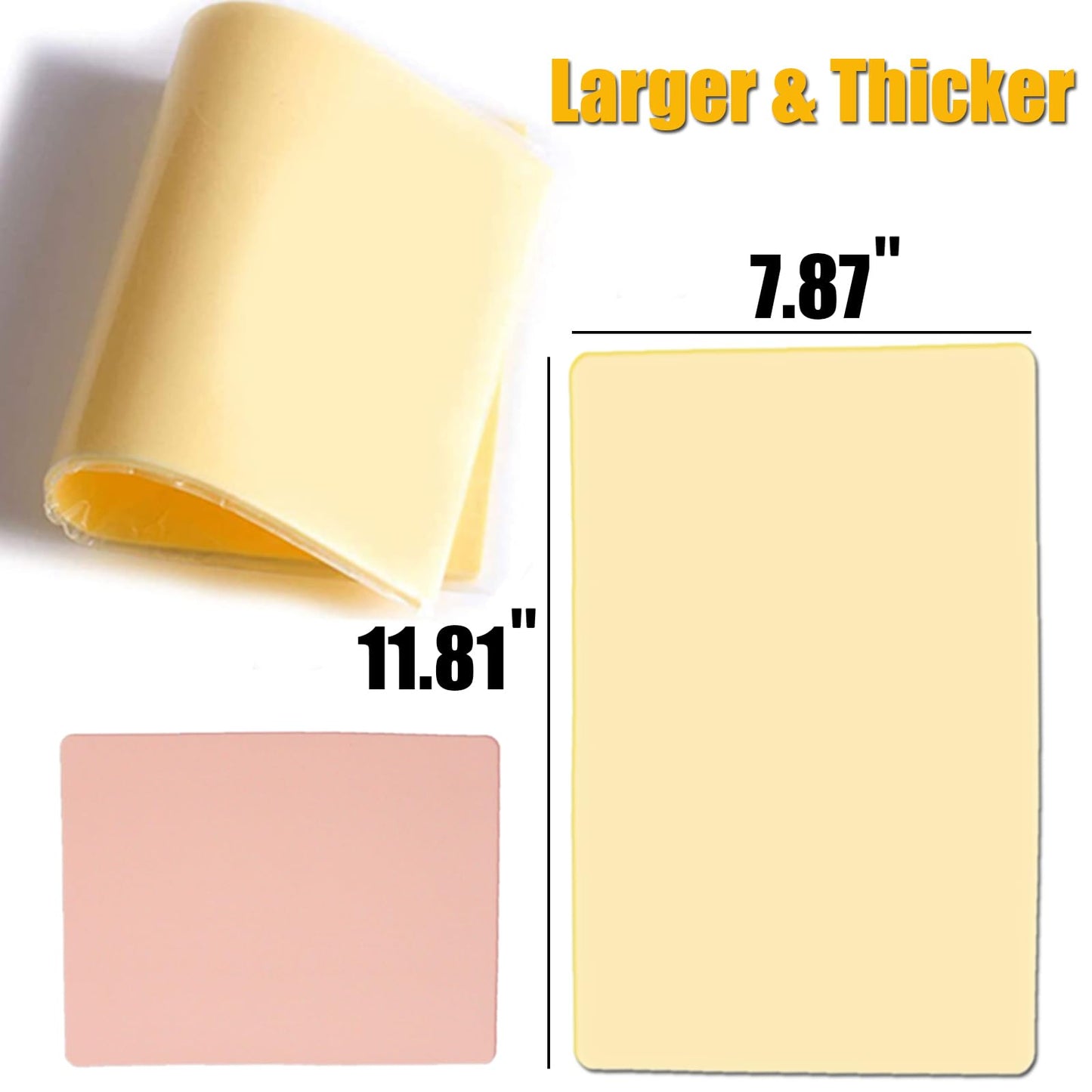 MIUXIA 6pcs Tattoo Practice Skin - 12x8" 3mm Thick Soft Silicone Fake Skin for Tattoo Beginners and Artists