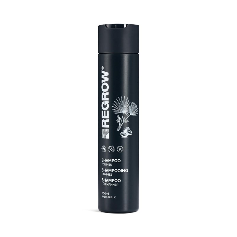 REGROW Mens Shampoo for Thicker, Stronger Hair, Cleanses the Scalp and Helps Reduce Hair Loss and Thinning with Caffeine, Biotin and Niacinamide, Sulfates and Paraben Free 10.14 Fl. Oz