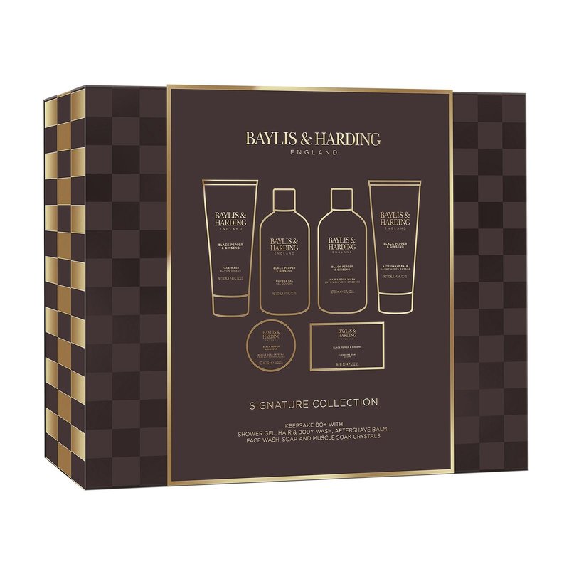 Baylis & Harding Gift Set for Men - Luxury Shower & Prep Pack - Black Pepper & Ginseng
