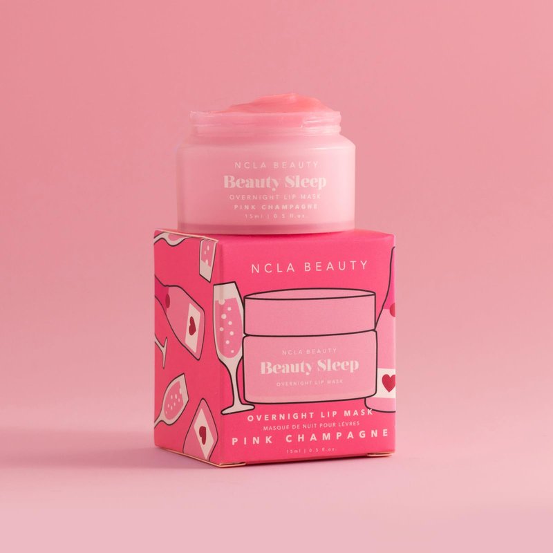 NCLA Beauty Sleep Overnight Lip Mask - Lip Mask for Women - Nourishes and Hydrates with Castor Seed Oil and Shea Butter - Pink Champagne - 0.5 oz