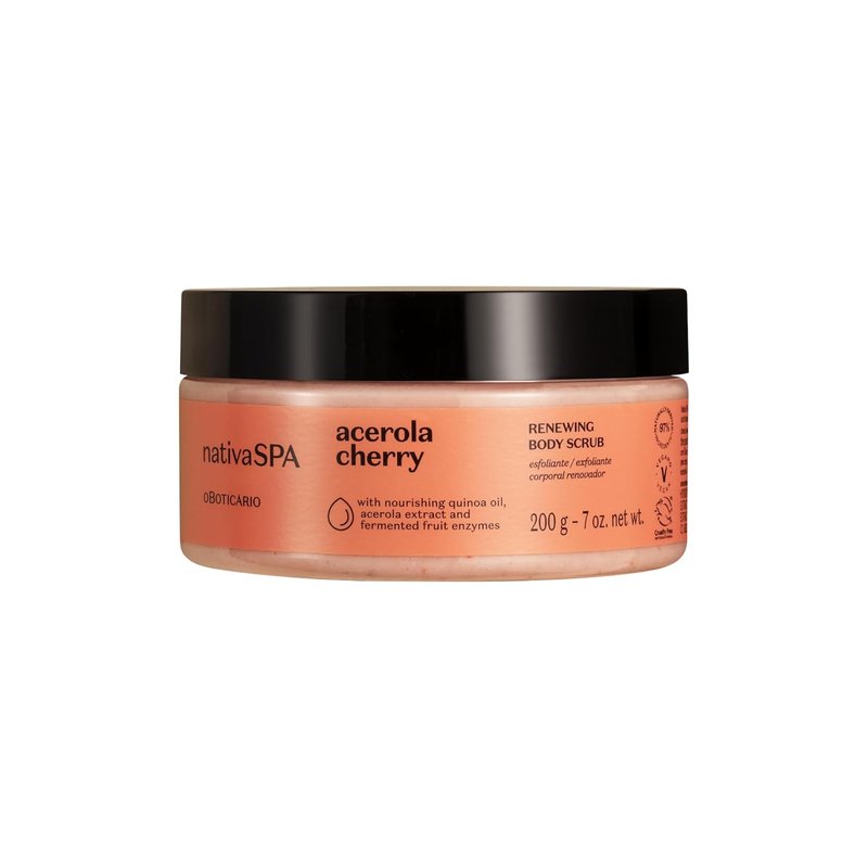 Acerola Cherry Body Scrub - Gentle Exfoliation for Smooth, Radiant Skin | 7.05 Ounce (200g)