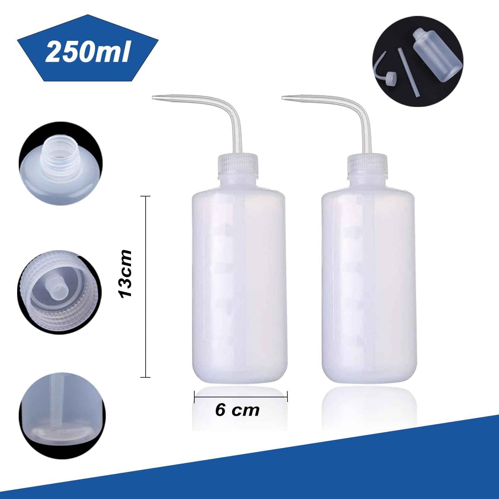 Gakonp 250pcs Tattoo Bottles Bags with 2pcs Wash Bottles 250ml Disposable Squeeze Watering Tool Sleeves for Tattoo Supplies