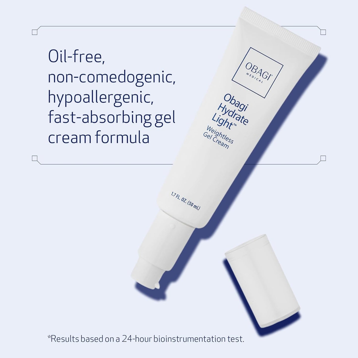 Obagi Hydrate Light Oil-Free Moisturizer - Fast-Absorbing Gel for Acne-Prone Skin | Niacinamide & Ceramides for 24-Hour Hydration