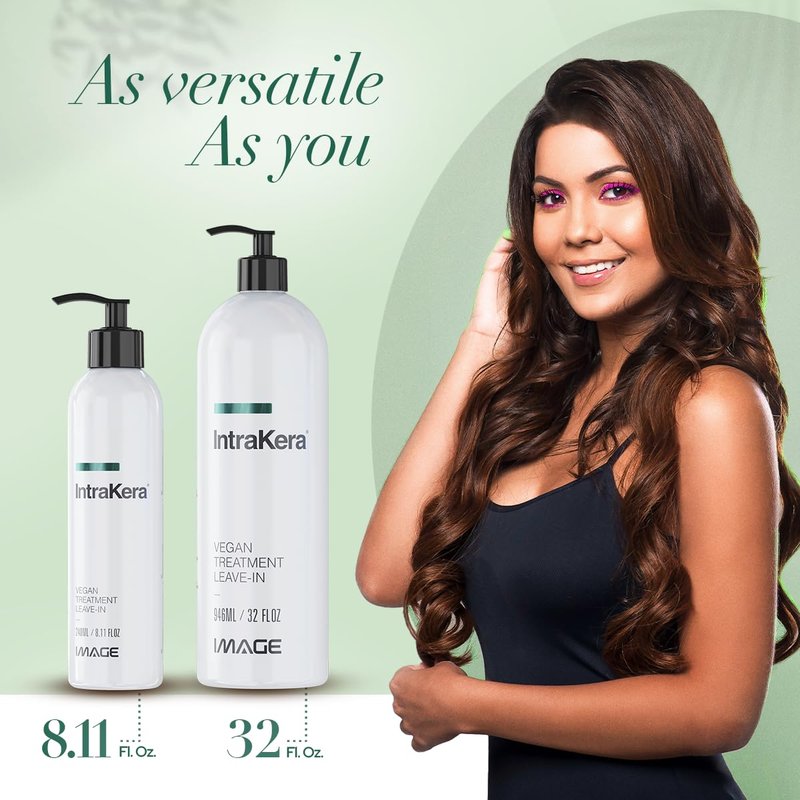Image Intrakera Leave-In Conditioner for Frizzy, Curly, and Straight Hair - Stop Washing your Hair Every Day - Keratin -Replenisher - Detangler for Dry or Damaged Hair - 32 Fl Oz