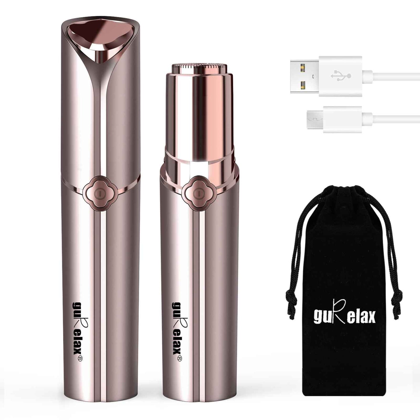 Facial Hair Removal for Women, Rechargeable Painless Facial Hair Remover for Face, Lip, Chin with a Velvet Bag