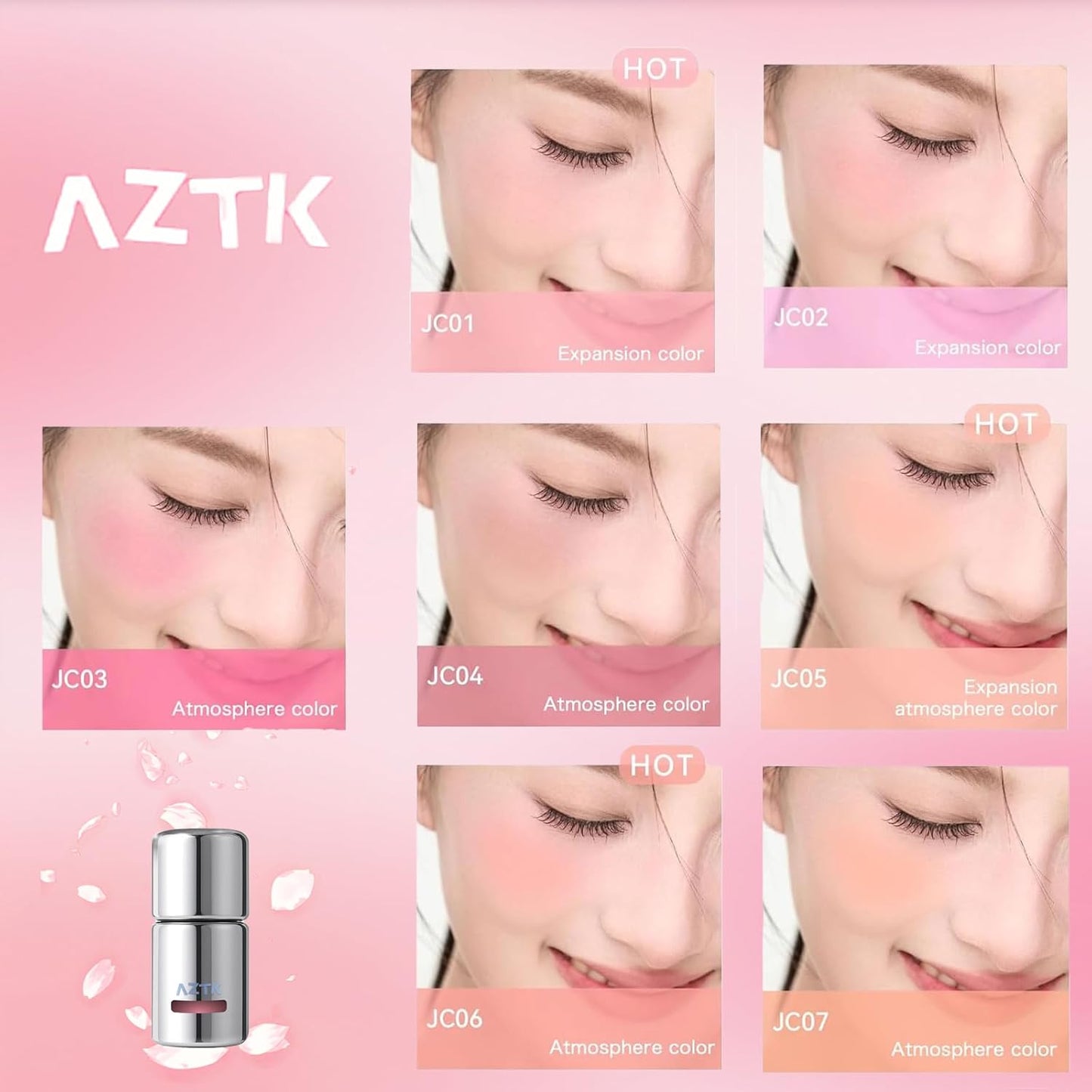 Aztk Liquid Blush - High-Pigment Waterproof Blush for Cheeks | Matte Finish, 5ml (JC04)
