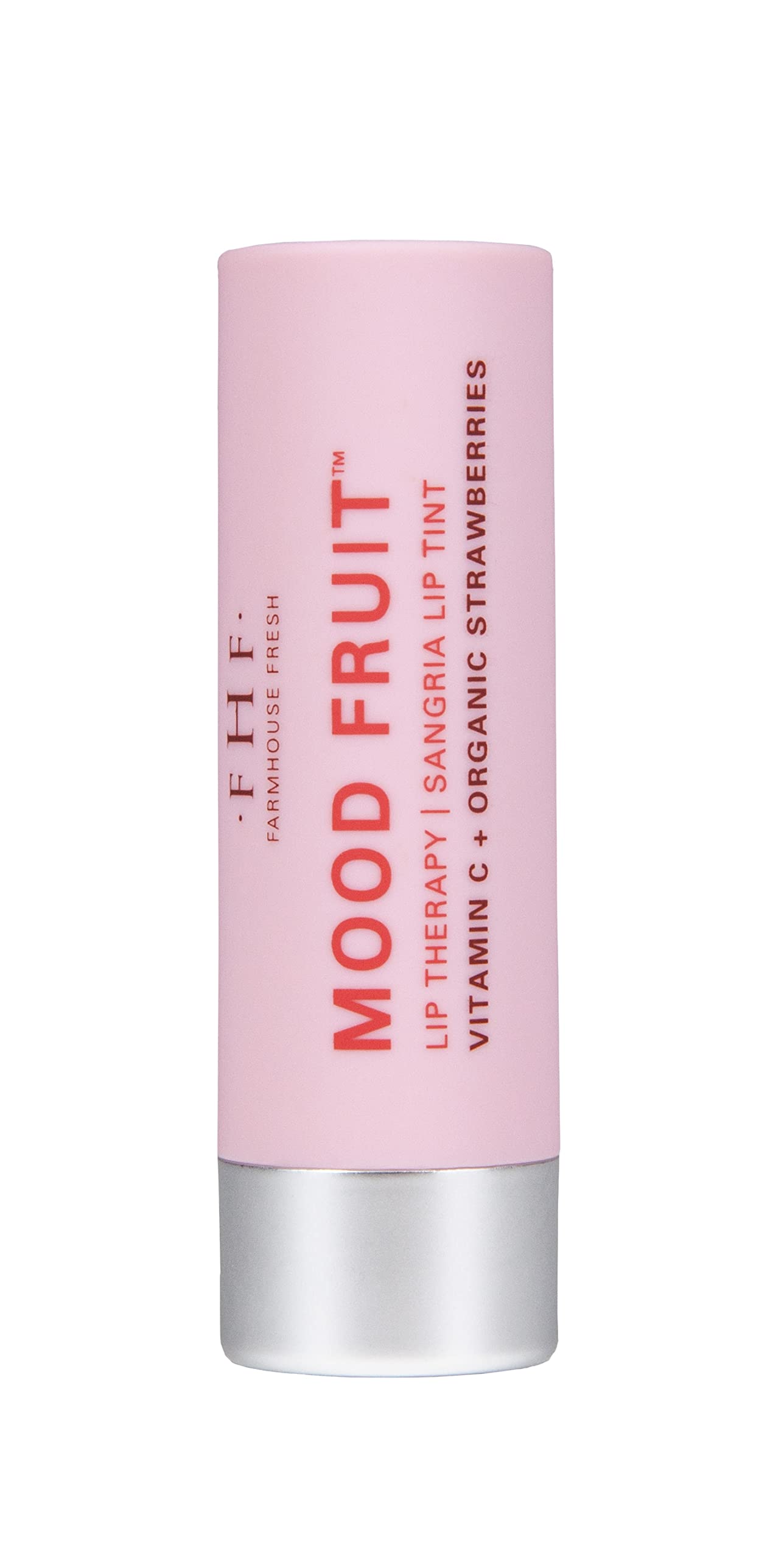 FarmHouse Fresh Shea Butter Lip Balm, Tinted Lip Balm for Dry Lips with Strawberry Mood Fruit Therapy