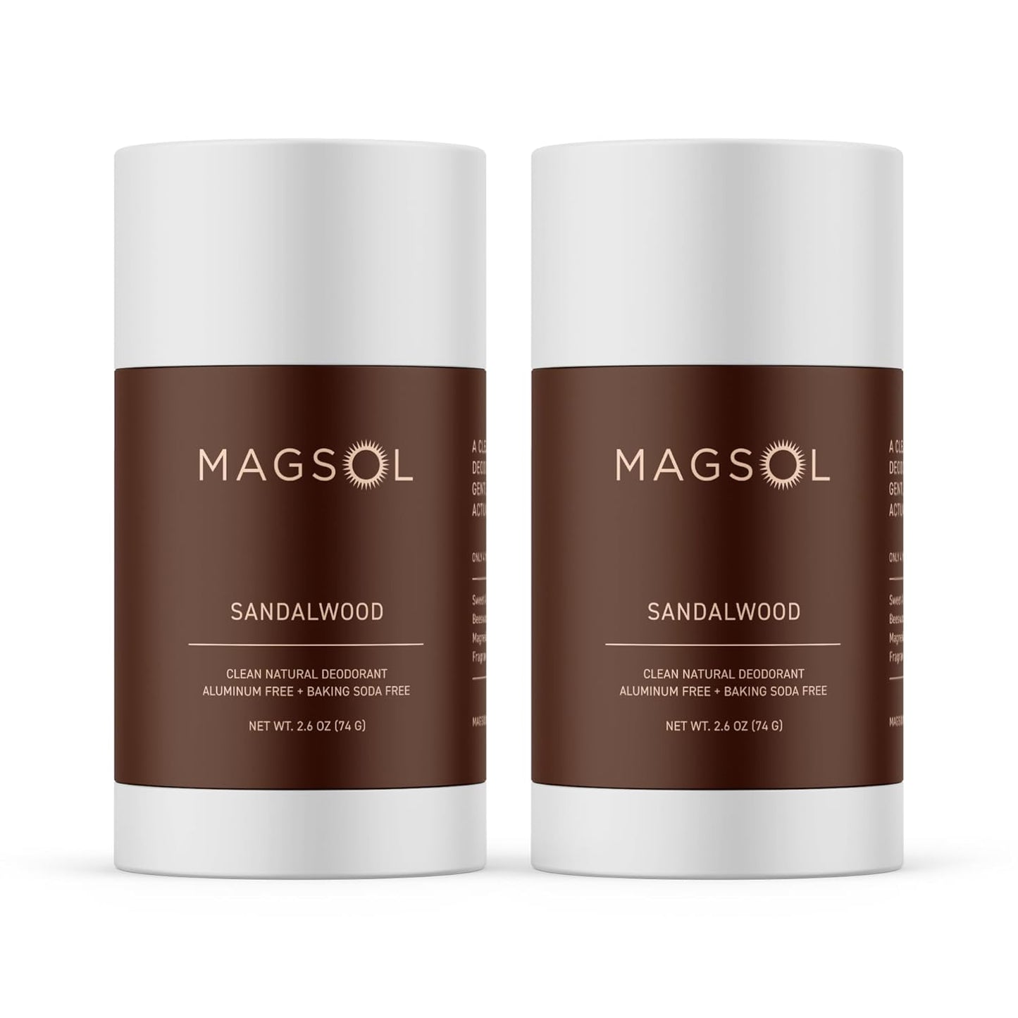 Natural Deodorant for Men & Women - Aluminum-Free Sandalwood Scent | 2 Pack