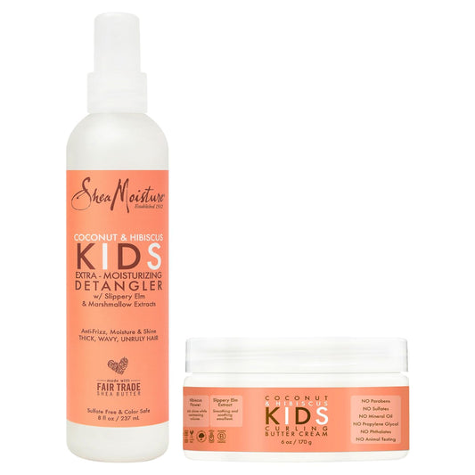 SheaMoisture Kids Detangler Spray + Curl Cream, Coconut & Hibiscus