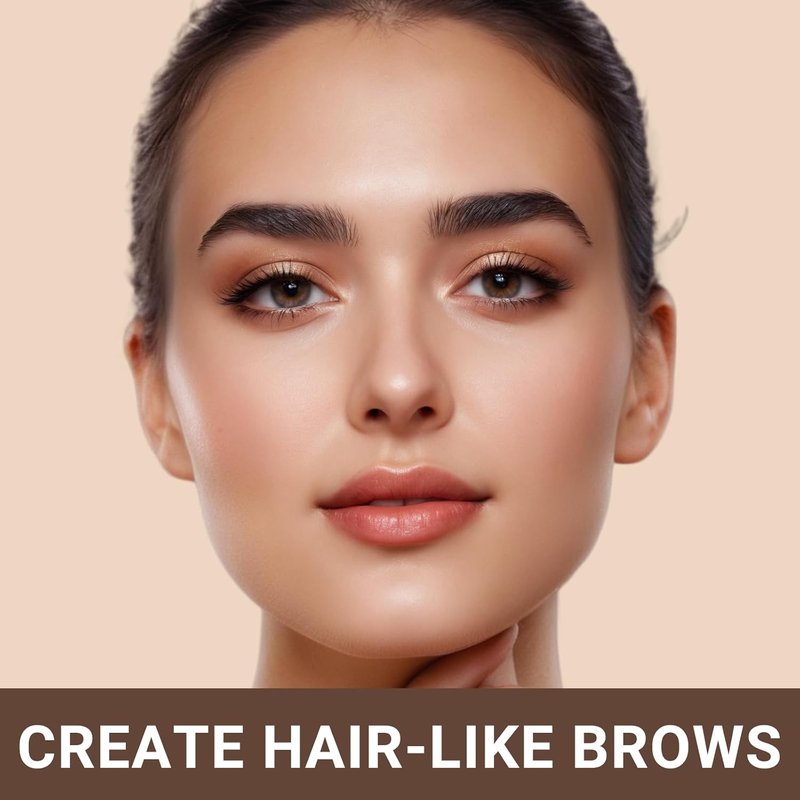 iMethod Eyebrow Pen - Microblading Pencil with 4-Fork Tip for Natural Hair-Like Brows | Waterproof Light Brown