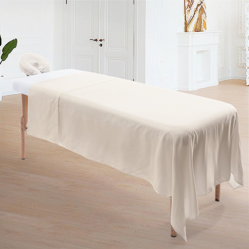 SHINARDO Massage Table Cover Set, Microfiber Material, Pocket-Style Blanket Protector, Fitted Sheet, Face Rest Cover (Khaki)