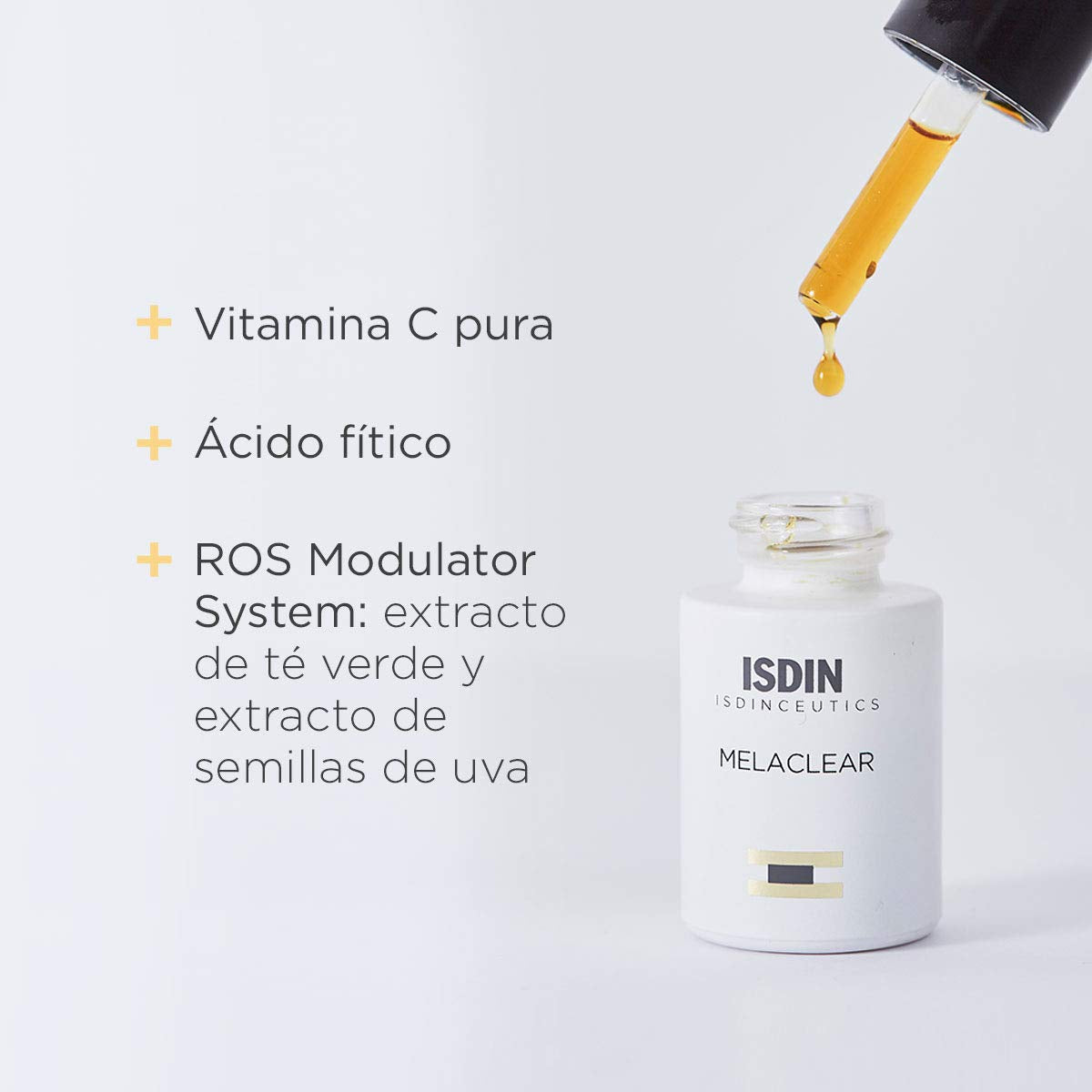 ISDIN Isdinceutics Melaclear Dark Spot Correcting Serum for Face - Sun Spot Reducer that Contains Vitamin C and Antioxidants, to Even Skin Tone from Sun Exposure 0.5 FL OZ