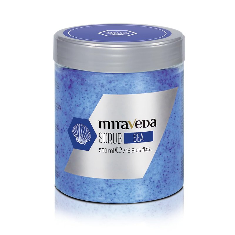 Miraveda Sea Scrub - 500ml Exfoliating Body Scrub for Hands, Feet & Skin Care | Moisturizing Treatment