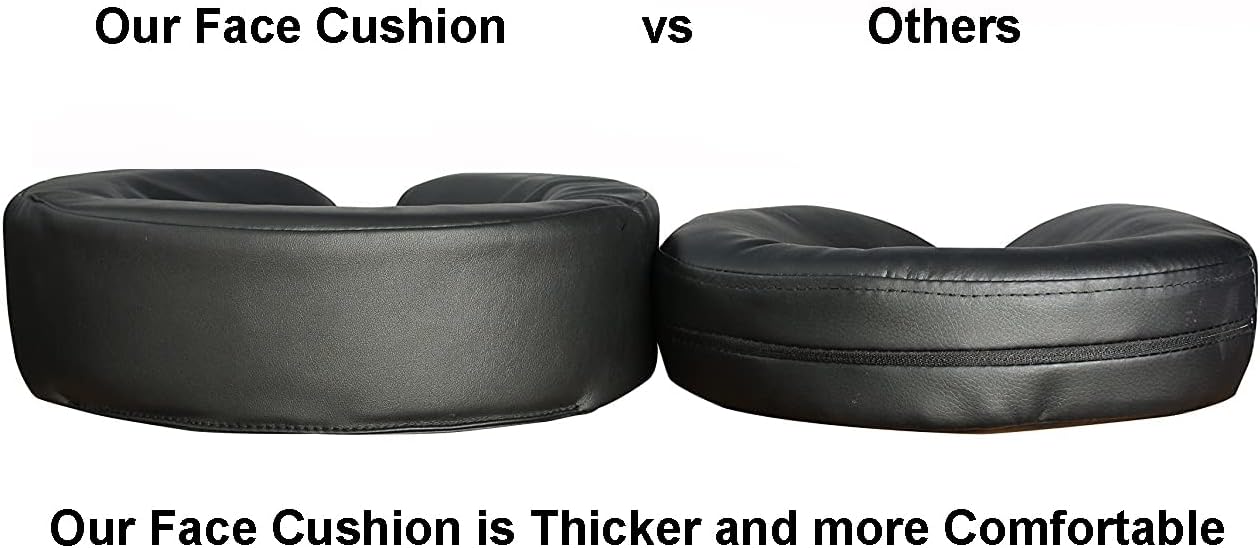 Universal Headrest Face Cushion - Massage Table & Chair Pillow | Black, 13 x 13 x 4 Inch