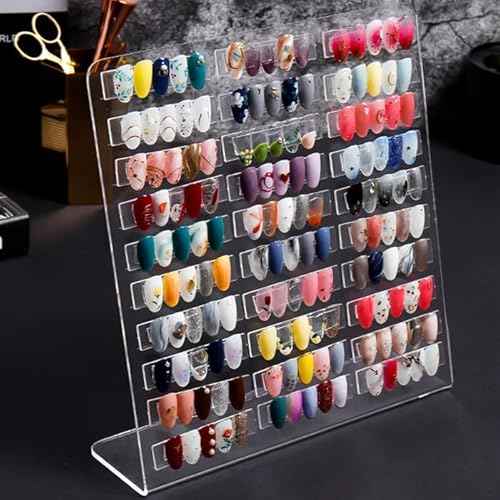 Nail Polish Rack 30 Lattice Nail Art Display Board Clear Acrylic Removable Holder Shelves Display Rack Stand for Nail Art Nail Table Mesa Para Manicura Profesional