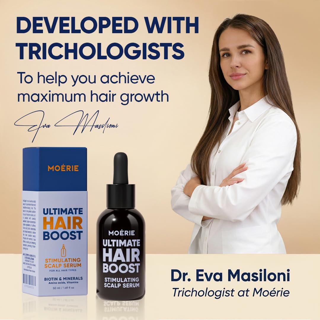 MOERIE Ultimate Hair Growth Serum for Natural Hair Regrowth & Thickening - Anti Thinning & Hair Loss Treatment for Women - Rapid Hair Growth Products - Scalp Oil Alternative - 1.69 fl oz, 2 pack