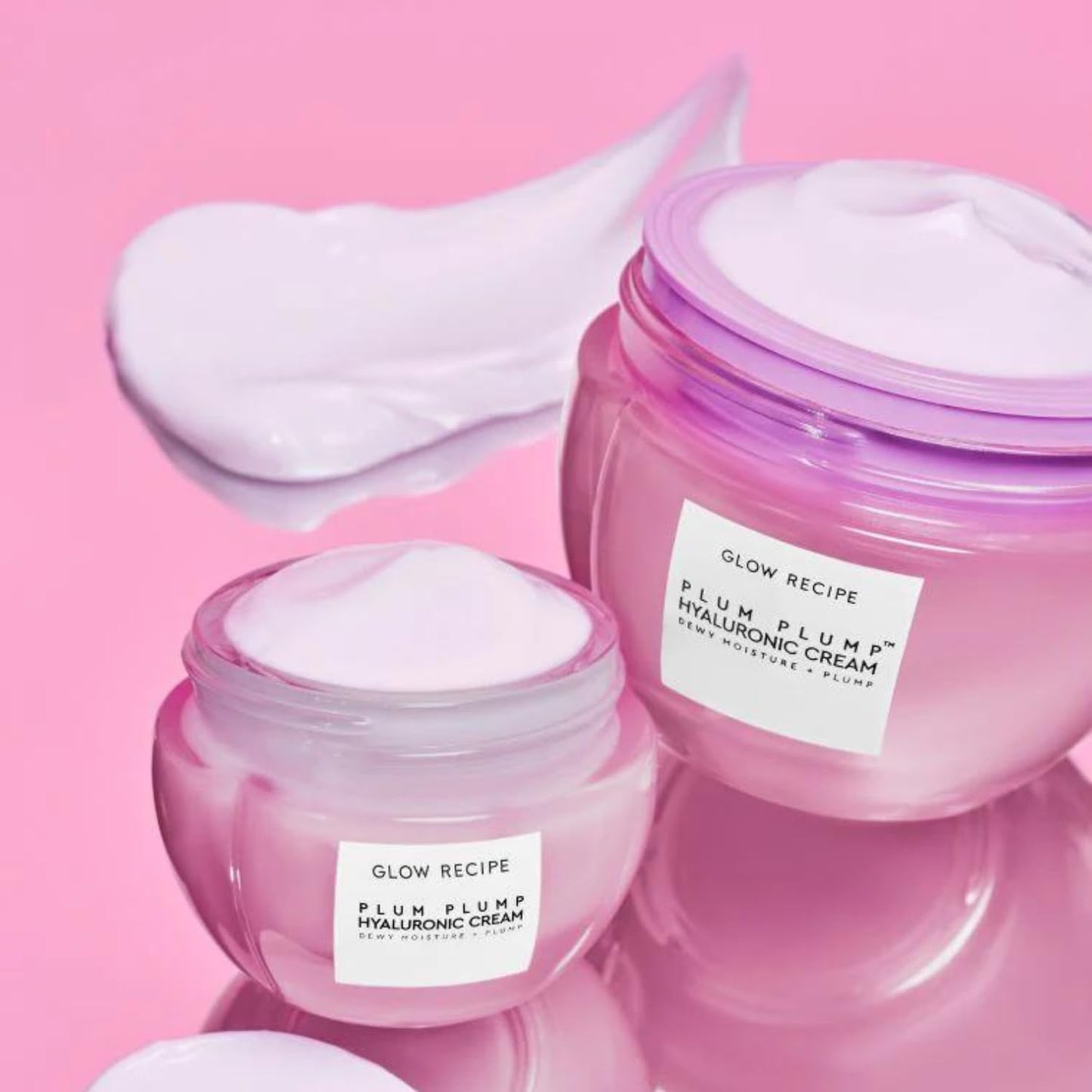 Glow Recipe Blueberry Bounce Gentle Face Cleanser - Moisturizing Makeup Remover & Foaming Face Wash (30 ml) + Plum Plump Hyaluronic Acid Face Cream for Dry Skin (20 ml)