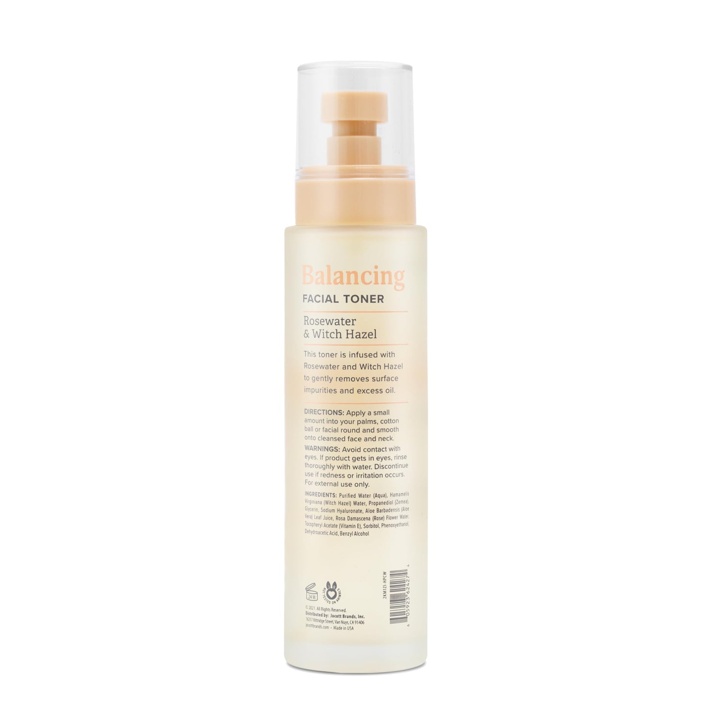 Nature Love Balancing Facial Toner - with Rosewater & Witch Hazel | Removes Excess Oil & Impurities | Paraben Free (6 Fl Oz)