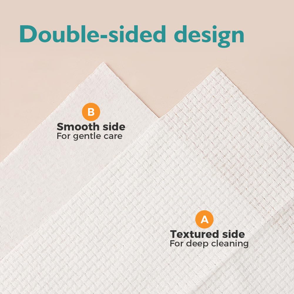 UNIMADE Face Towels, 400 Count Disposable Face Towelette for Washing Face, Skincare, Ultra Soft Facial Towel for Sensitive Skin, Lint-free Makeup Remover Dry Wipes - 8 Box