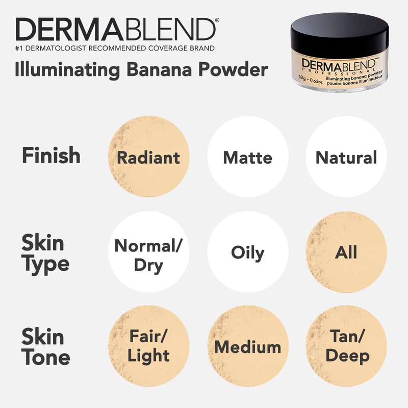 Dermablend Loose Setting Powder - Face Makeup & Finishing Powder for Light, Medium & Tan Skin Tones