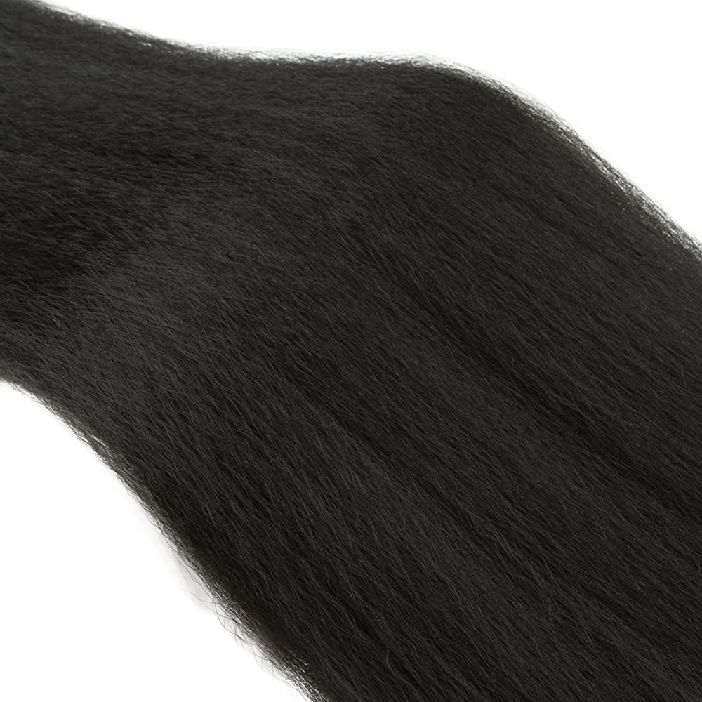 Yaki Straight Bundles Human Hair 28 Inch Kinky Straight Bundles #1B Natural Black Unprocessed Brazilian Virgin Weave Hair 1 Bundle 50 Gram Per Bundle