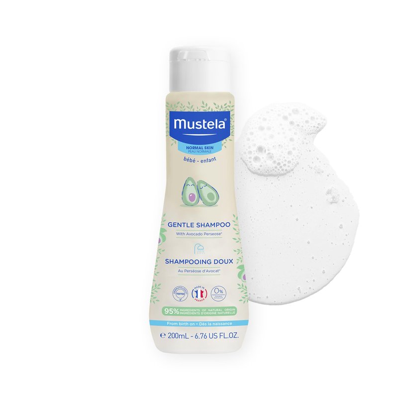 Mustela Gentle Shampoo with Natural Avocado Perseose - Formulated for Babies' and Children's Delicate Hair, Sensitive Skin, and Scalps - Newborn Safe - Various Sizes - 1 or 2-Pack