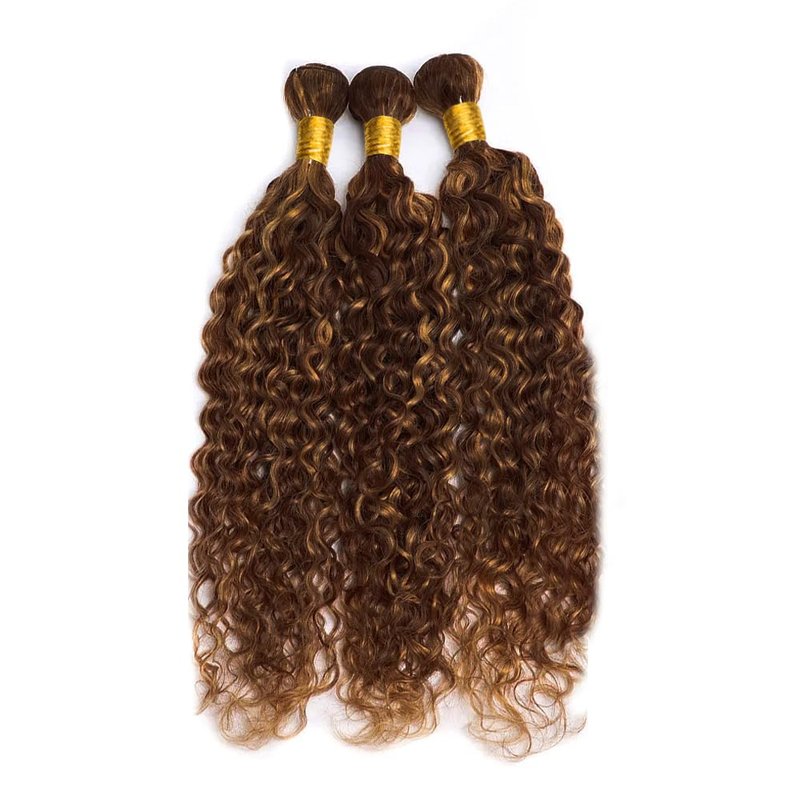 Kinky Curly Human Hair Bundles - P4/30 Ombre Brazilian Virgin Remy Extensions | 12-14-16 Inch, 300G