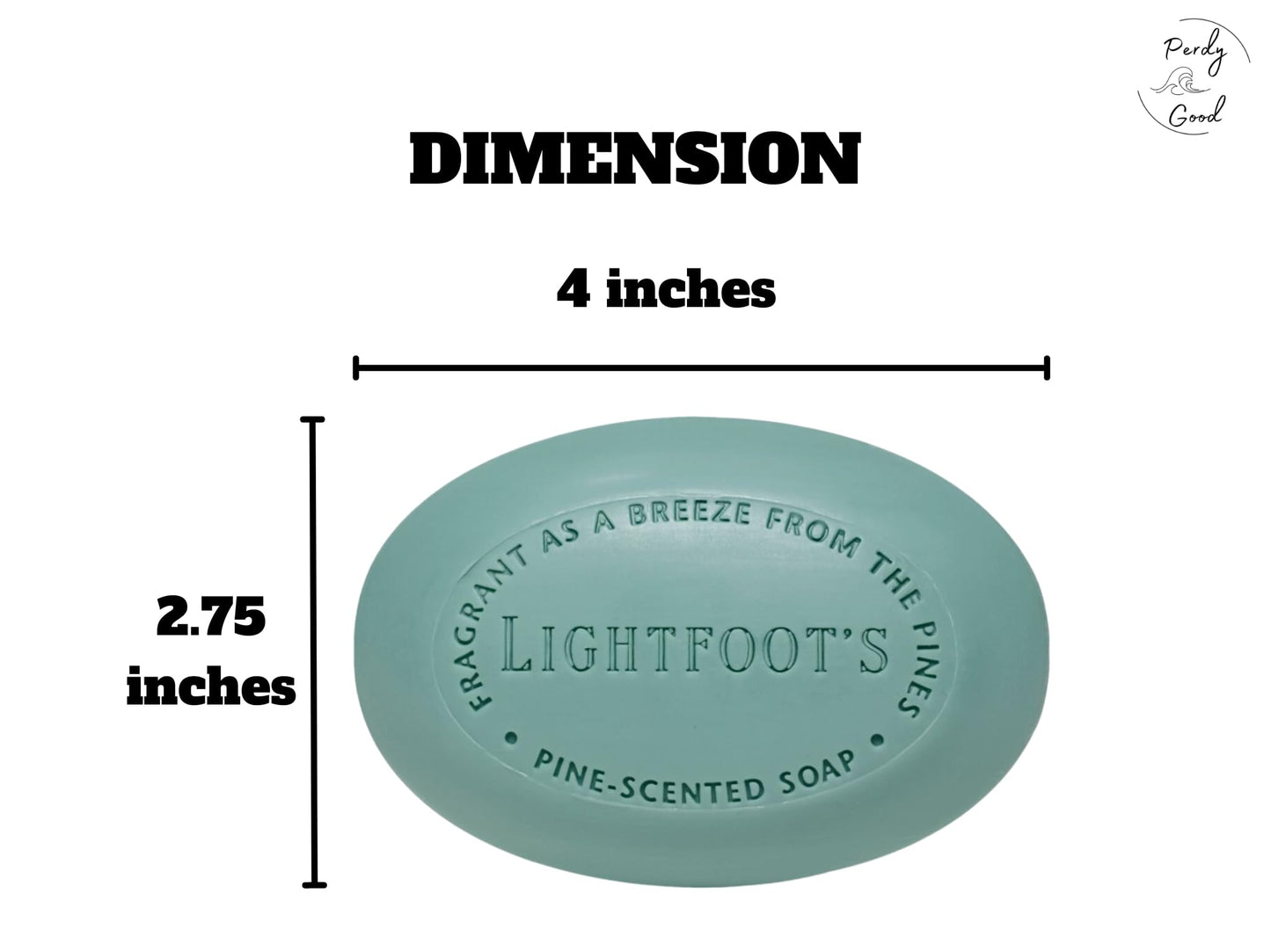 Perdy Good Lightfoot's Pine Soap for Men (3 Bars) All Natural Pine Scented Mens Athletic Soap for Body or Hands and One (1) Bamboo Holder