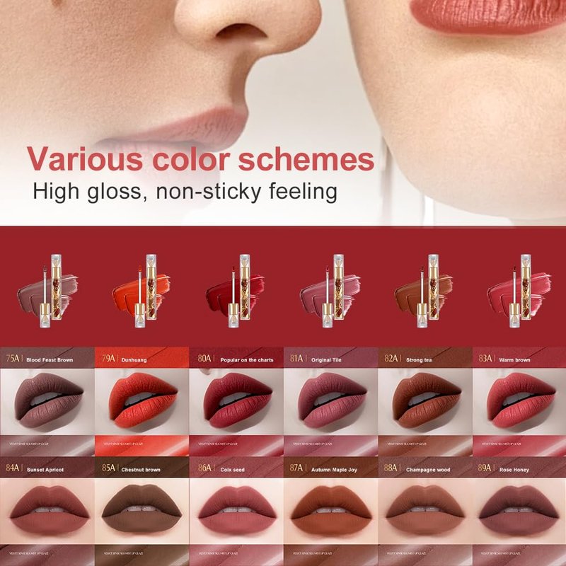 Matte Velvet Lip Stain - Long-Lasting Transfer-Resistant Liquid Lipstick | Lightweight Non-Sticky Formula, Misty Matte Finish
