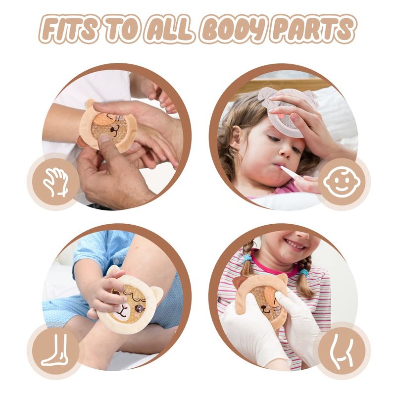 Hilph Kids Ice Packs for Boo Boos, FSA Eligible, HSA Approved, 3 Gel Toddler Cold Packs with Cute Cover for Injuries Reusable, Hot Cold Compress for Pain Relief, Toothache, Wisdom Teeth, Fever