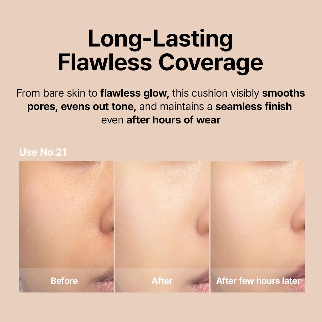 Farmstay Black Snail & Peptide 9 Perfect Cushion Foundation | Full Coverage, Lightweight, Skin-Fit, Smooth Radiant Finish, Korean Cushion Foundation (#23 Natural Beige, 0.53 Fl Oz)