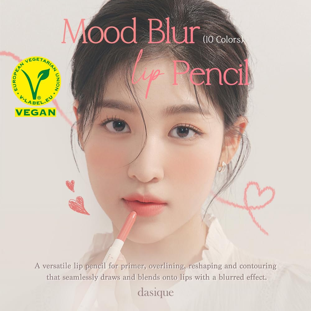 dasique Mood Blur Lip Pencil, 03 Peach Cream, 0.03 oz (0.9 g)