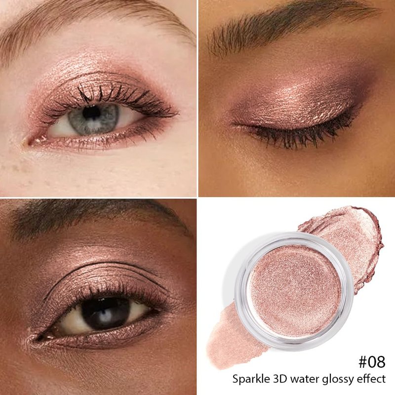 Champagne Glow Cream Shimmer Eyeshadow | Waterproof Beige Pearl Glitter for Natural & Soft Glam Makeup 8g