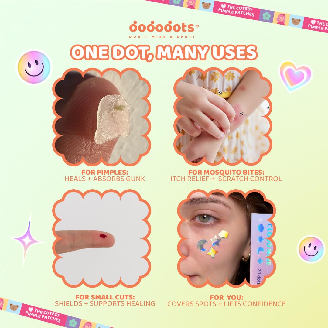 Dododots Pimple Patches for face - Cute Acne Hydrocolloid Patch, Pimple Patches for Zit, Spot and Blemish Treatment, Bundles (Butterfly, Cat, Flower and Heart)