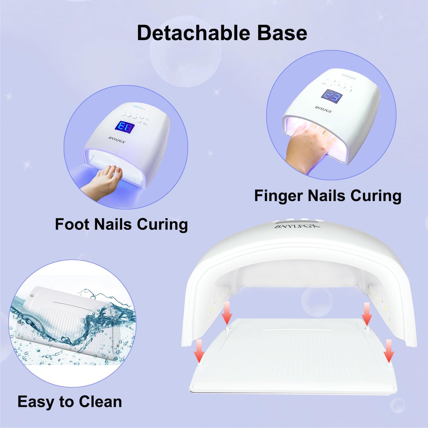 BNYLFGX UV Light for Nails, UV Nail Lamp for Gel Nails 66W, Rechargeable LED Nail Dryer with 5 Timer Setting Auto Sensor Fast Nail Light Curing Lamp for Salon & Home, Black