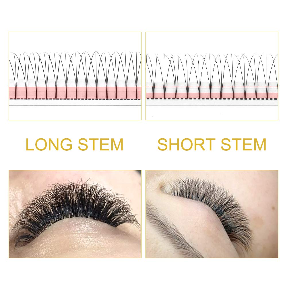 3D-C-0.07-9-16mix Long Stem Premade Fans Eyelash Extensions .07 .10 Volume Lash Extensions C D Curl(3D-C-0.07,9-16 mix)