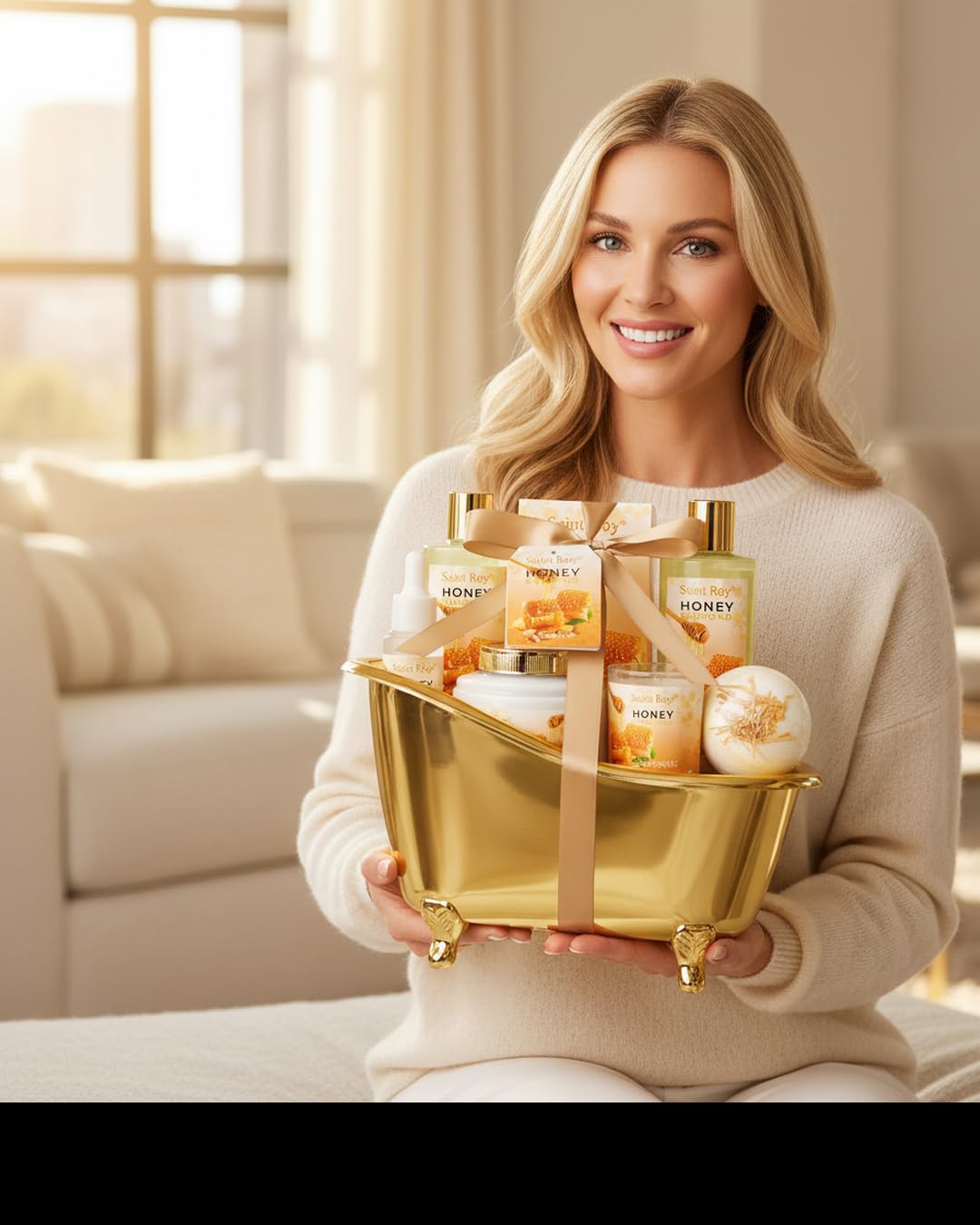 Shower kit gift Birthday Spa Gifts for Women & Men, Honey Almond Bath Gift
