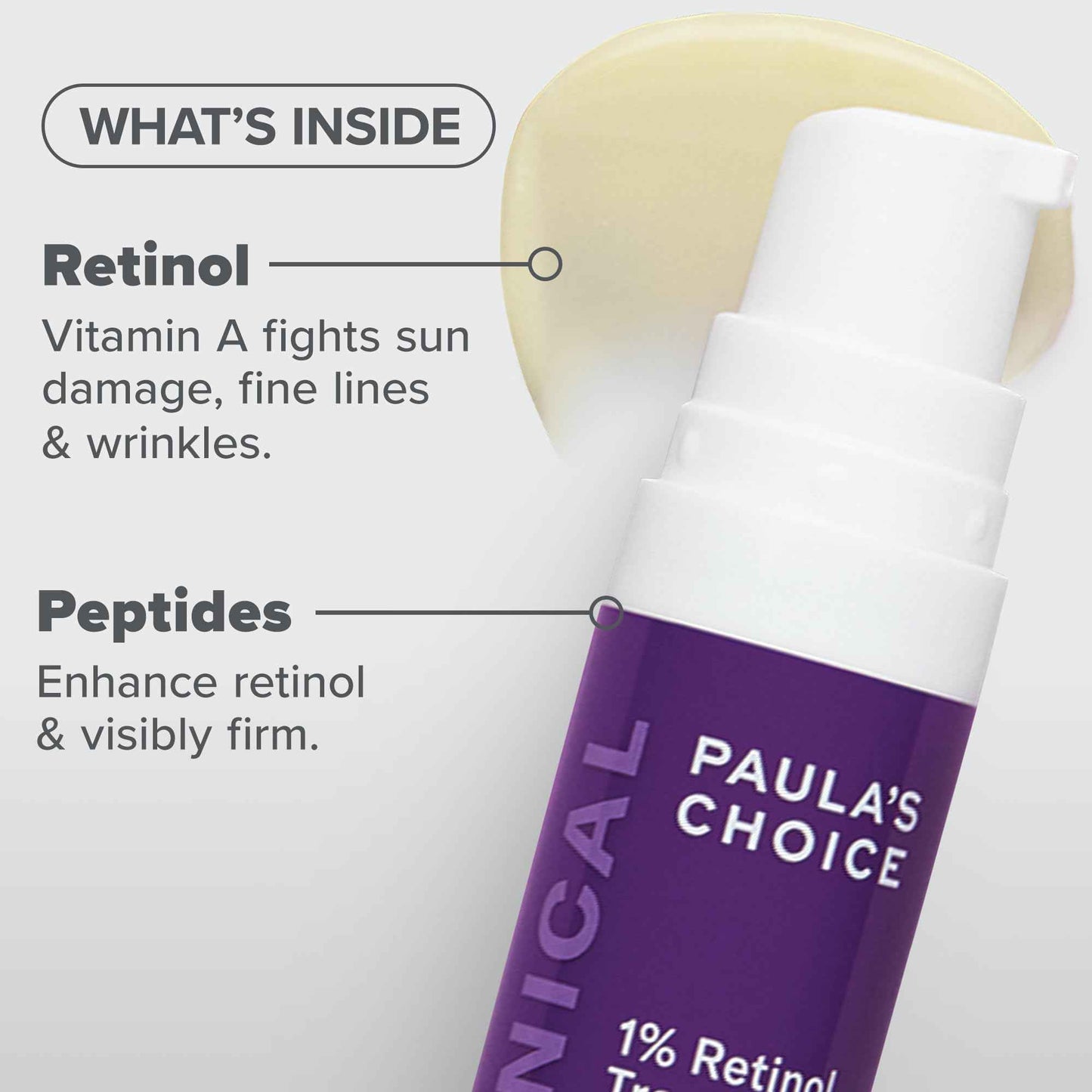 Paula's Choice CLINICAL 1% Retinol Treatment Cream with Peptides, Vitamin C & Licorice Extract, Anti-Aging & Wrinkles, Travel Size. PACKAGING MAY VARY.