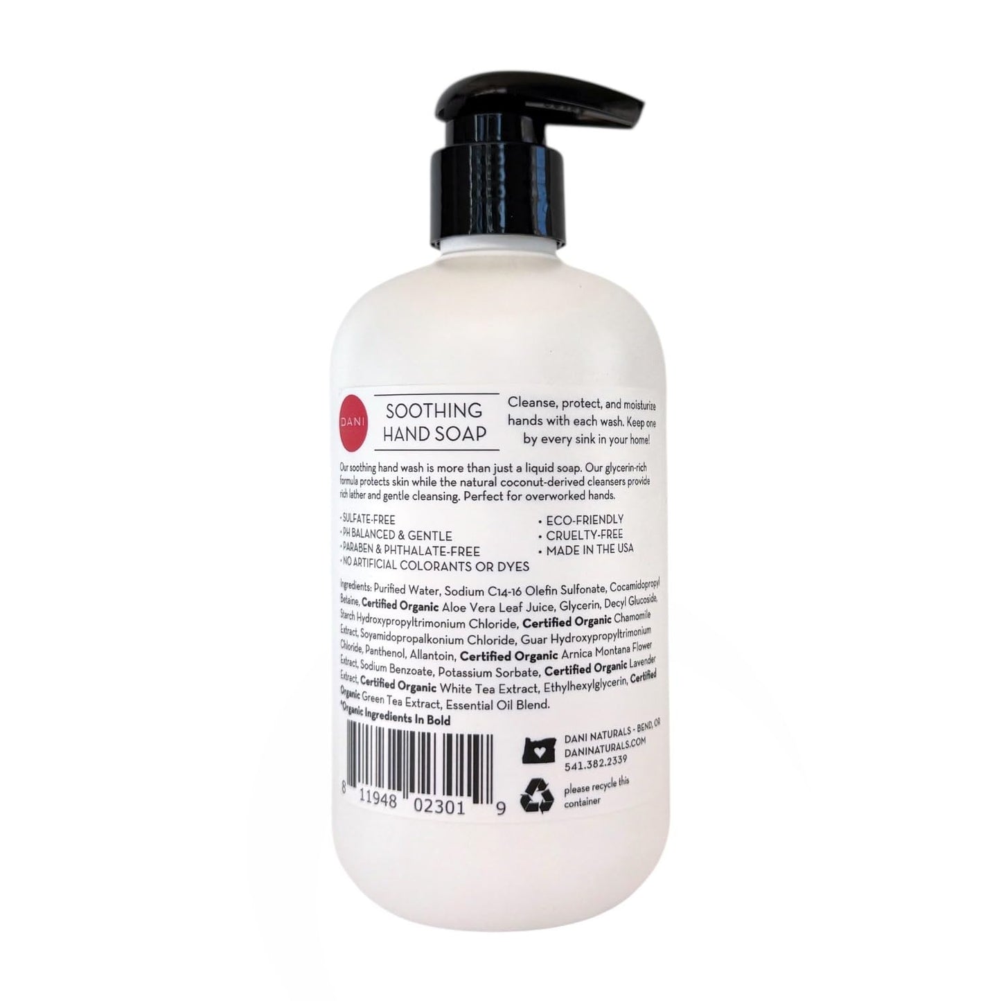 DANI Naturals Citrus Rose Hand Soap, 12 fl oz, Vegan Non Toxic, Made in USA