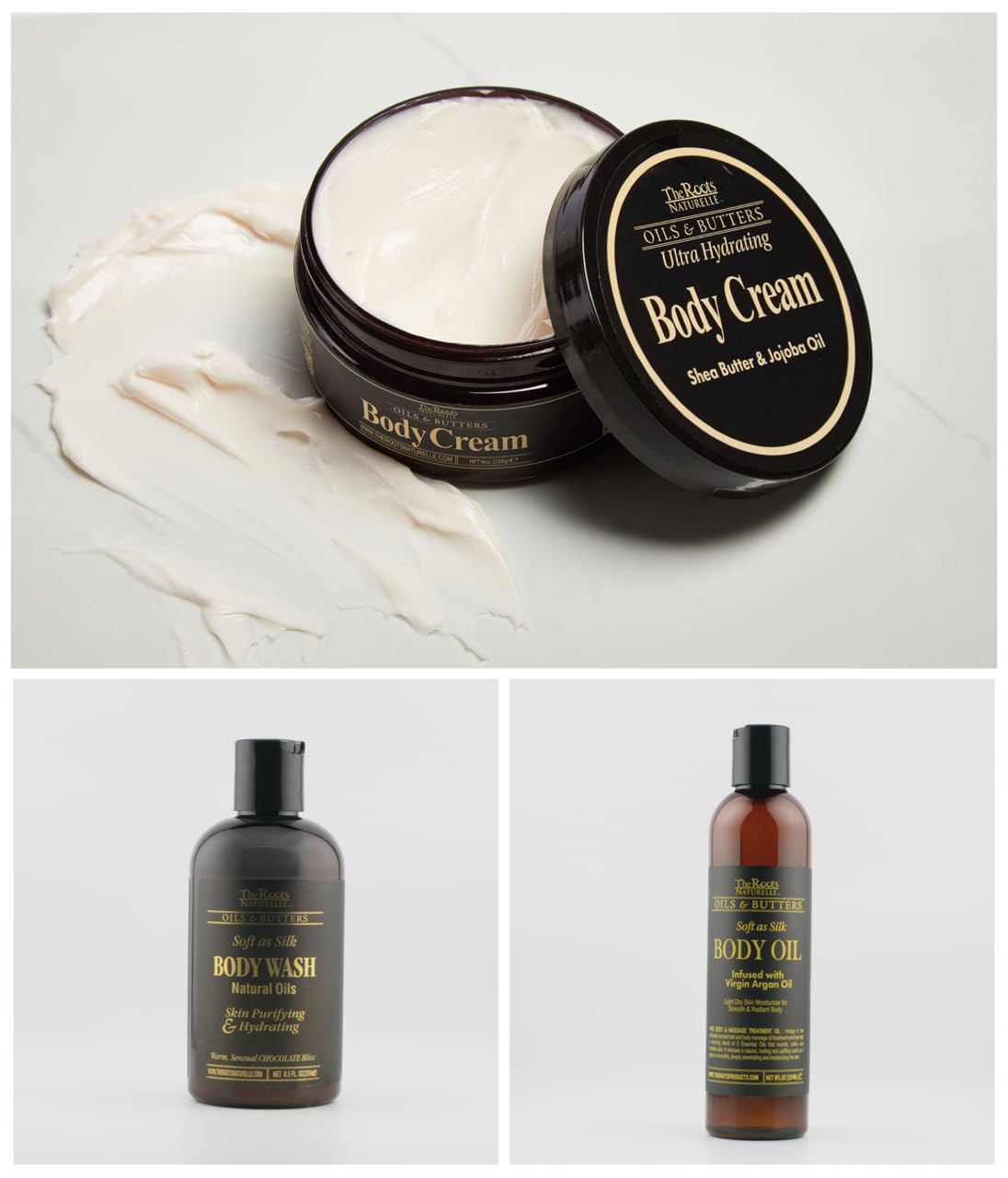 The Roots Naturelle Ultra Hydrating Body Cream with Shea Butter and Jojoba Oil, All Skin Types, 8 Ounce Cream